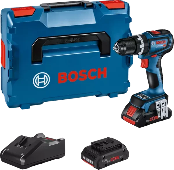 Akulööktrell Bosch GSB 18V-90 C (2x4.0Ah ProCORE18V, laadija) + kohver L-Boxx
