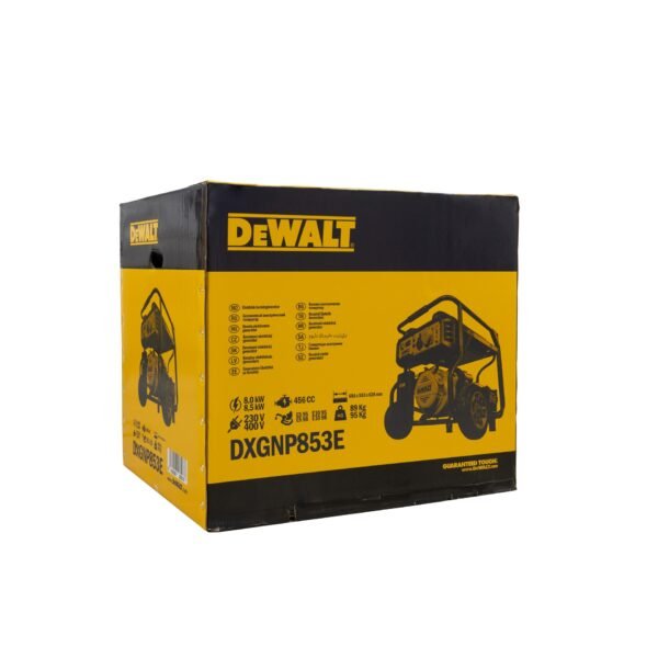 Generaator Dewalt DXGNP853E 400V/230V - 400V: pidev 8.0Kw/maksimaalne 8,5Kw, 230V: 7,2Kw, rattad, el. Starter