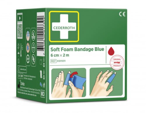 Isekinnituv haavaside, sinine, 6 cm x 2 m, Cederroth