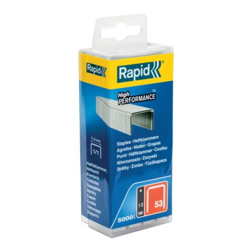 Klambrid 53/12 5000tk, 11,4x0,75mm, punane, plastkarbis, tsi, Rapid