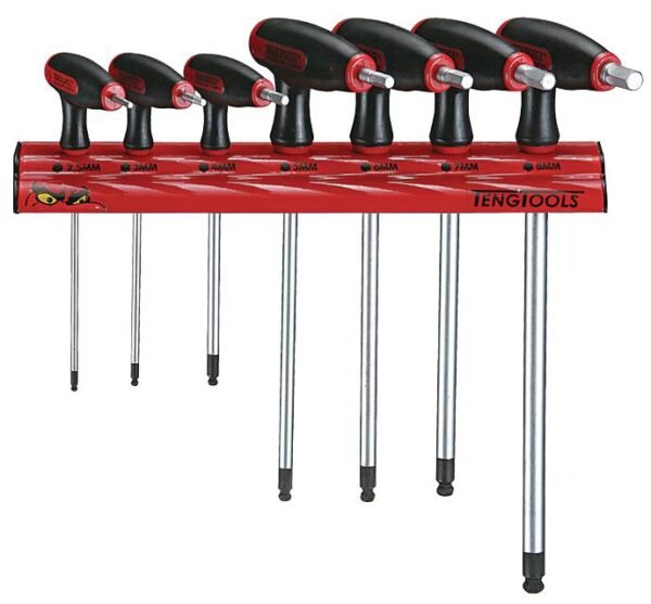 Kuuskant võtmete komplekt seinastendiga Teng Tools WRHEX07 / WRHEX07AF