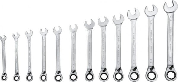 Lehtsilmusnarre komplekt 8-19mm, lülitiga, 12osa, Brilliant Tools