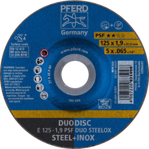 Lõike- ja lihvketas PSF DUO Steelox 125x1,9mm, Pferd