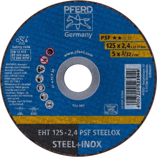 Lõikeketas PSF Steelox 125x2,4mm, Pferd