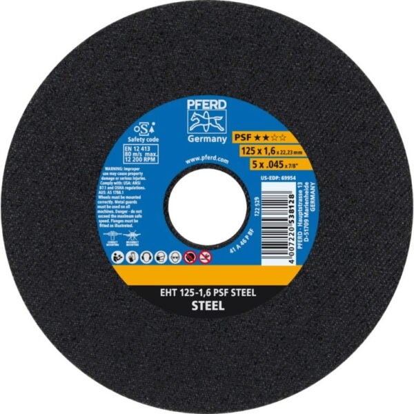 Metallilõikeketas PSF Steel 125x1,6mm, Pferd