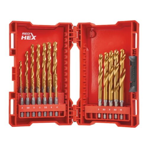 Metallipuuride komplekt Milwaukee HSS-G, Hex - 19 osaline