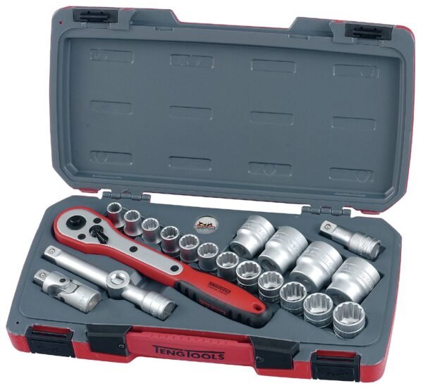 Padrunvõtmekomplekt. 1/2'' nelikantkinnitusega. Teng Tools T1221 / T1221-6