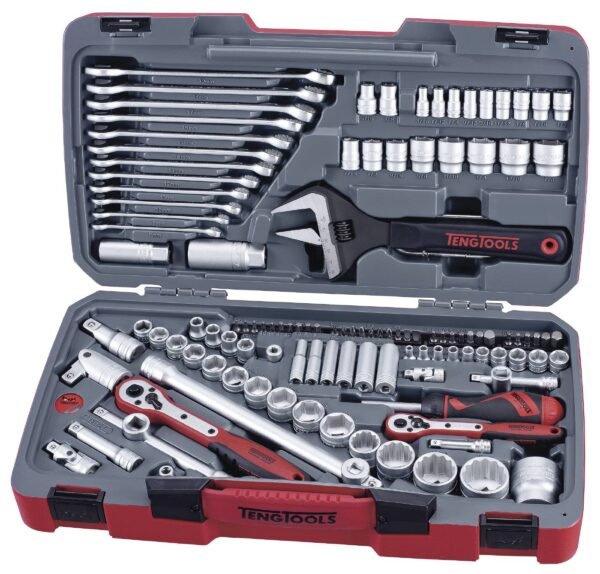 Padrunvõtmekomplekt. 1/4'', 3/8'' ja 1/2'' nelikantkinnitusega. Teng Tools TM127