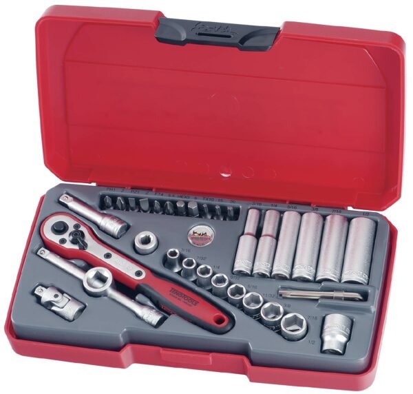 Padrunvõtmekomplekt. 1/4'' nelikantkinnitusega Teng Tools T1435AF