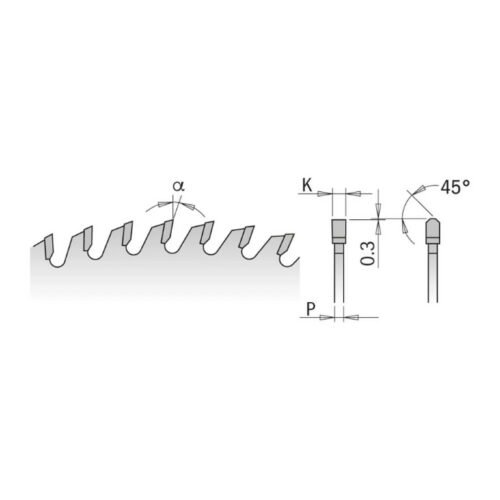 Saeketas Laminaatplaadile 250x3.2x30mm Z80 a=10° TCG, CMT