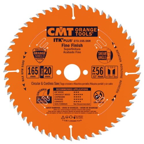 Saeketas puidule ITK Plus 165x1,6/1,0x20(+15,) Z56 a=12° b=15° ATB, CMT