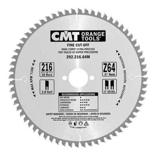 Saeketas puidule risti/peenlõi 216x2,8x30mm Z80 a-5° Neg. ß15° ATB, CMT