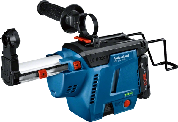 Tolmueemaldusseade Bosch GDE 18V-26 D (ilma aku ja laadijata) + 4 otsikut