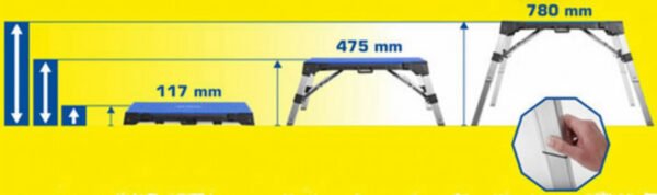 Töölaud-alus 4-in-1, reguleeritava kõrgusega 117-748mm, Brilliant Tools