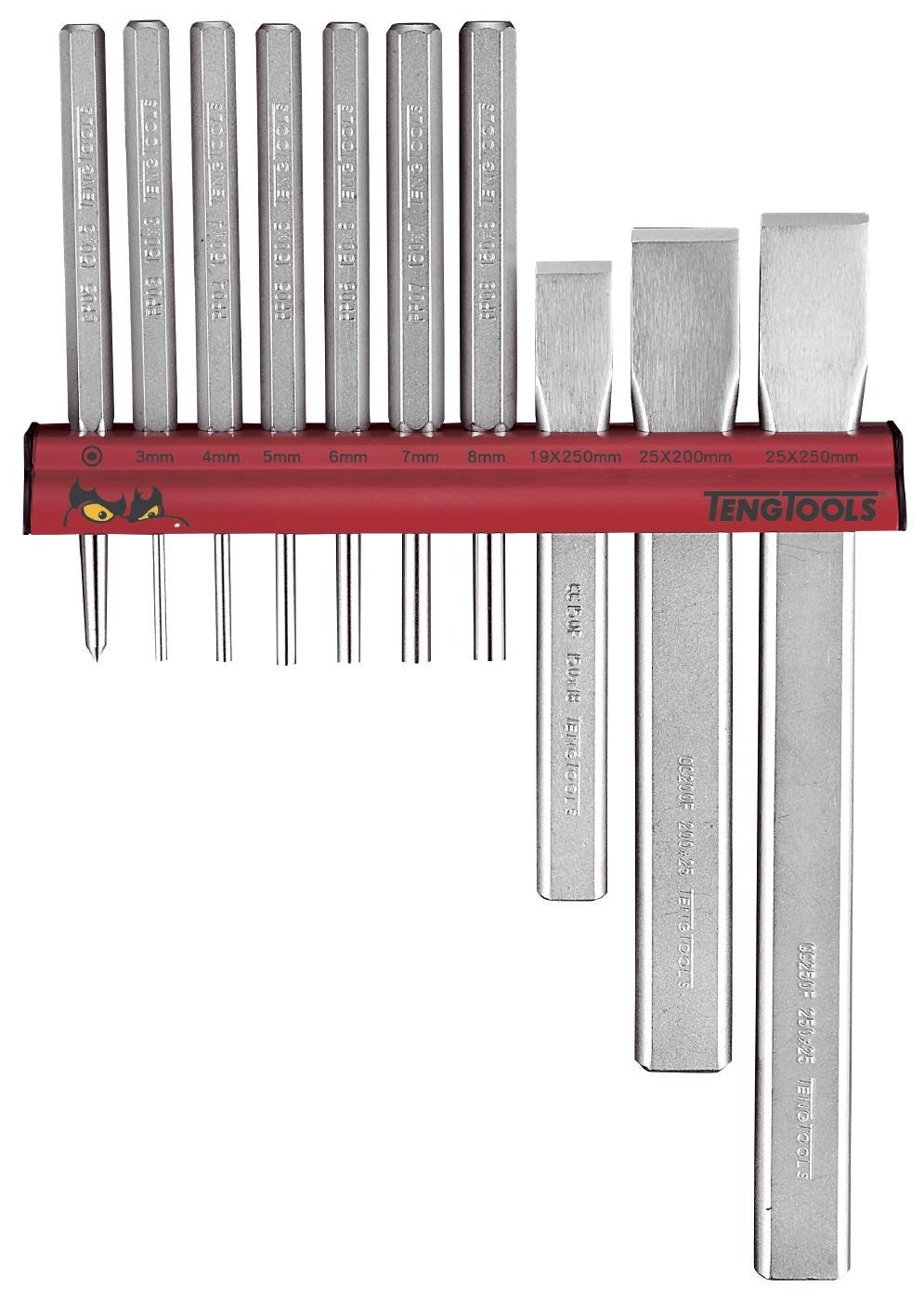 Torni- ja meislikomplekt seinahoidikuga Teng Tools WRPC10